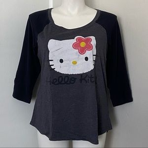Hello Kitty gray plus size raglan tee